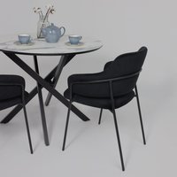 Кухонный стол Аврора Мехико 3Д D950 (камень белый/черный матовый)