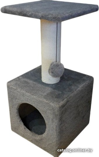 Домик Cat House с полкой 0.65 (хлопок серый)