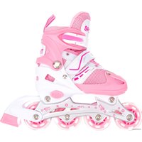 Роликовые коньки Игротрейд P01B-PS (р. 31-34, белый/розовый)