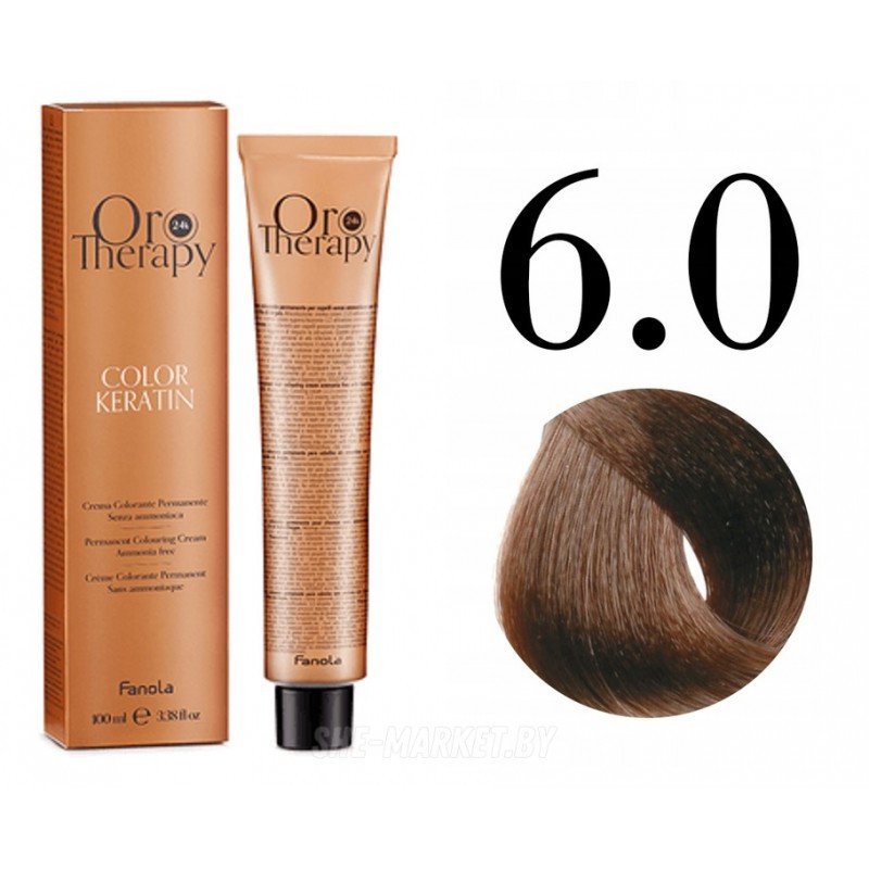 

Крем-краска Fanola ORO Therapy Color Keratin 6.0 темно-русый 100 мл