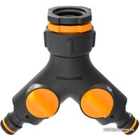 Разветвитель Fiskars Коннектор двухканальный с клапанами вкл/выкл 1027061