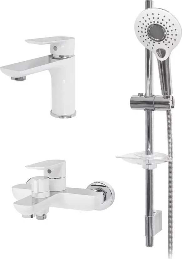 

Комплект смесителей Hansberge H7099 (белый хром)