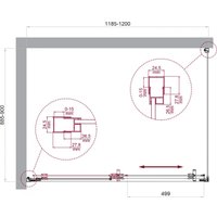 Душевой уголок BelBagno LUCE-AH-1-120/90-C-Cr