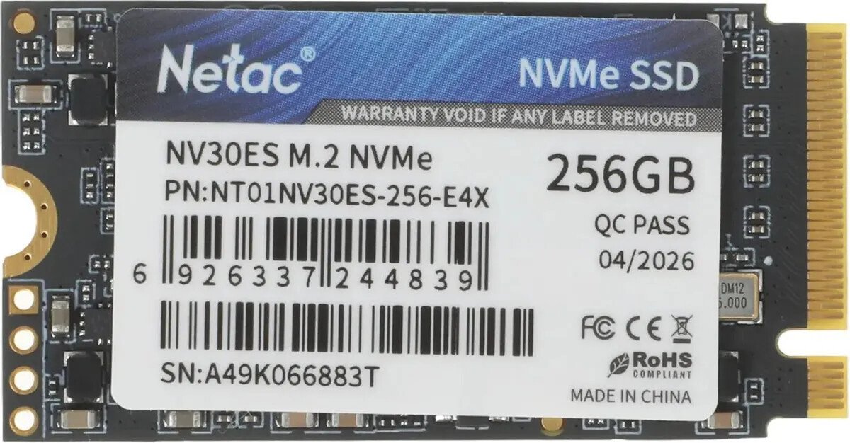 SSD Netac NV30ES 256GB NT01NV30ES-256-E4X