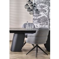 Кухонный стол Halmar Forum 180-260/90/76 (черный мрамор/черный)