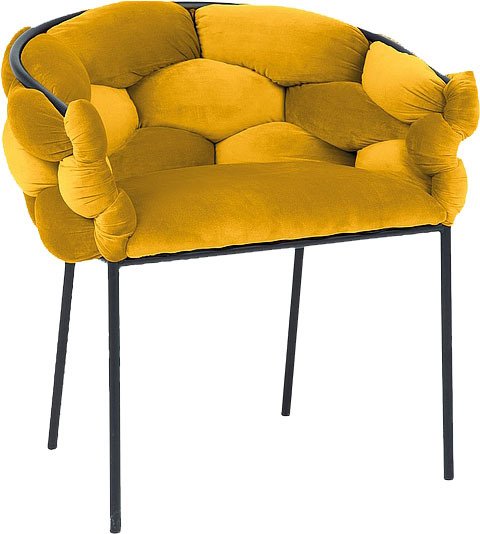 

Стул с подлокотниками Signal Norte Velvet (bluvel 68 карри/черный матовый)