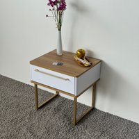 Тумба Shtabe Royal 5201 эко (дуб кантри/золото/р.золото)