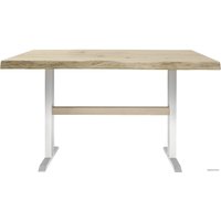 Кухонный стол Buro7 Двутавр 110 (с обзолом и сучками, дуб беленый/белый)