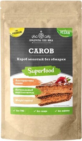 Кэроб Продукты XXII века без обжарки, дойпак 100 г