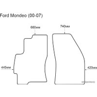 Комплект ковриков для авто Alicosta Ford Mondeo 00-07 (вод.+пер. пасс., ЭВА 6-уг, бежевый)