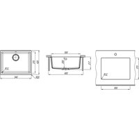 Кухонная мойка Aquasanita Fast SQF 103 + cмеситель Sabiaduo 2963 (черный металлик 601)