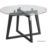 Журнальный столик Мебелик Рилле 445 (серый графит/стекло прозрачное круг)