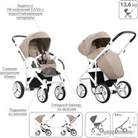 Универсальная коляска BEBETTO Magnum (3 в 1, 148, белая рама)