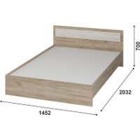 Кровать Тащи в дом Гармония КР602 140х200 (крафт серый/крафт белый)