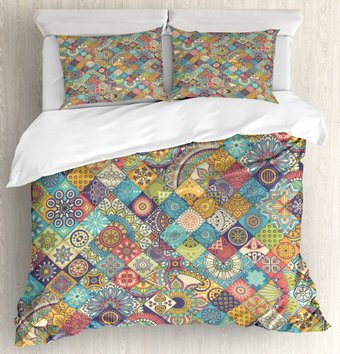 2-спальный комплект постельного белья Ambesonne Лоскуты орнамента bls_37433_euro