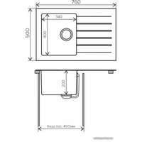 Кухонная мойка Tolero Twist TTS-760 (black edition)