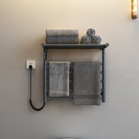 Полотенцесушитель Maxonor PL-TRE03-55-5-3 с полкой (серый, подключение слева)