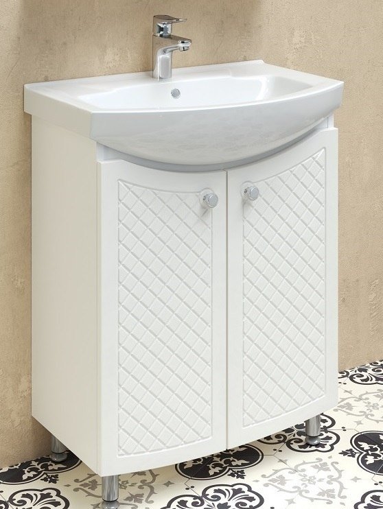 

Runo Тумба с умывальником Милано 65 + Элеганс 65 (напольная, белый)