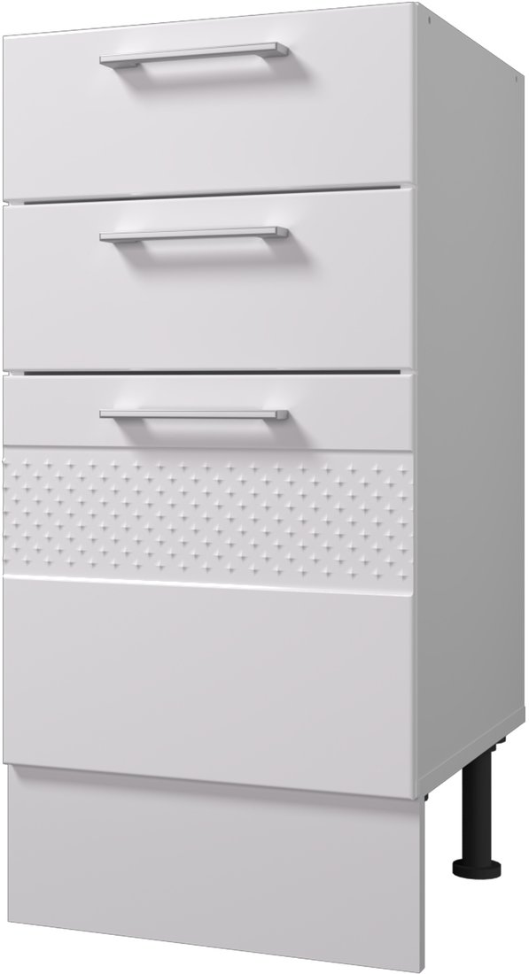 

Шкаф напольный Горизонт Люкс 40 3 ящика (белый гл)