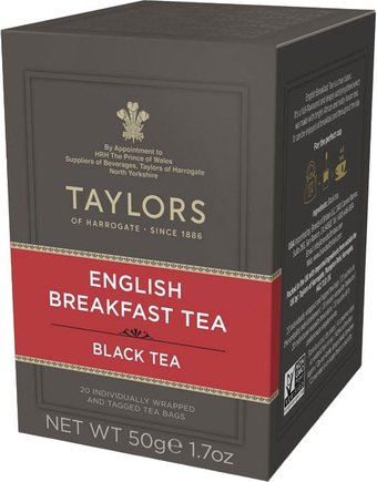Черный чай Taylors of Harrogate Английский завтрак черный 20 шт