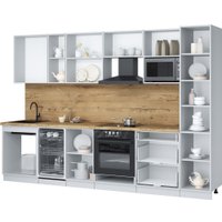 Готовая кухня Интерлиния Мила Лайт 3.1-ПМ4 (персидский жемчуг/персидский жемчуг/дуб бунратти)