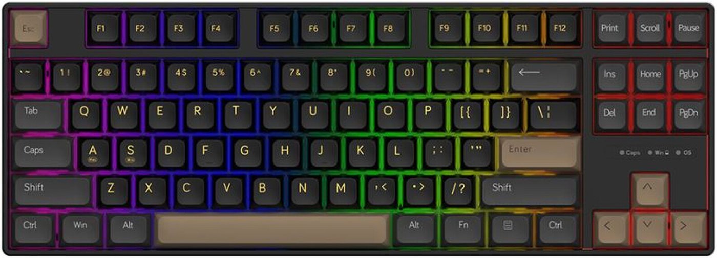 Клавиатура Ajazz AK870 MC (серый/черный/желтый, Ajazz Daydream)