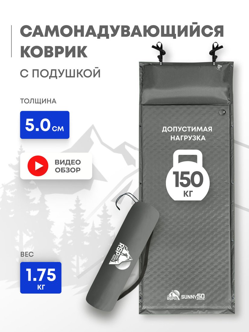 Самонадувающийся коврик RSP Outdoors Sunny 50 (серый)