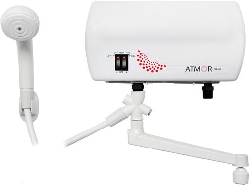 

Проточный электрический водонагреватель кран+душ Atmor Basic 5 кВт кран+душ