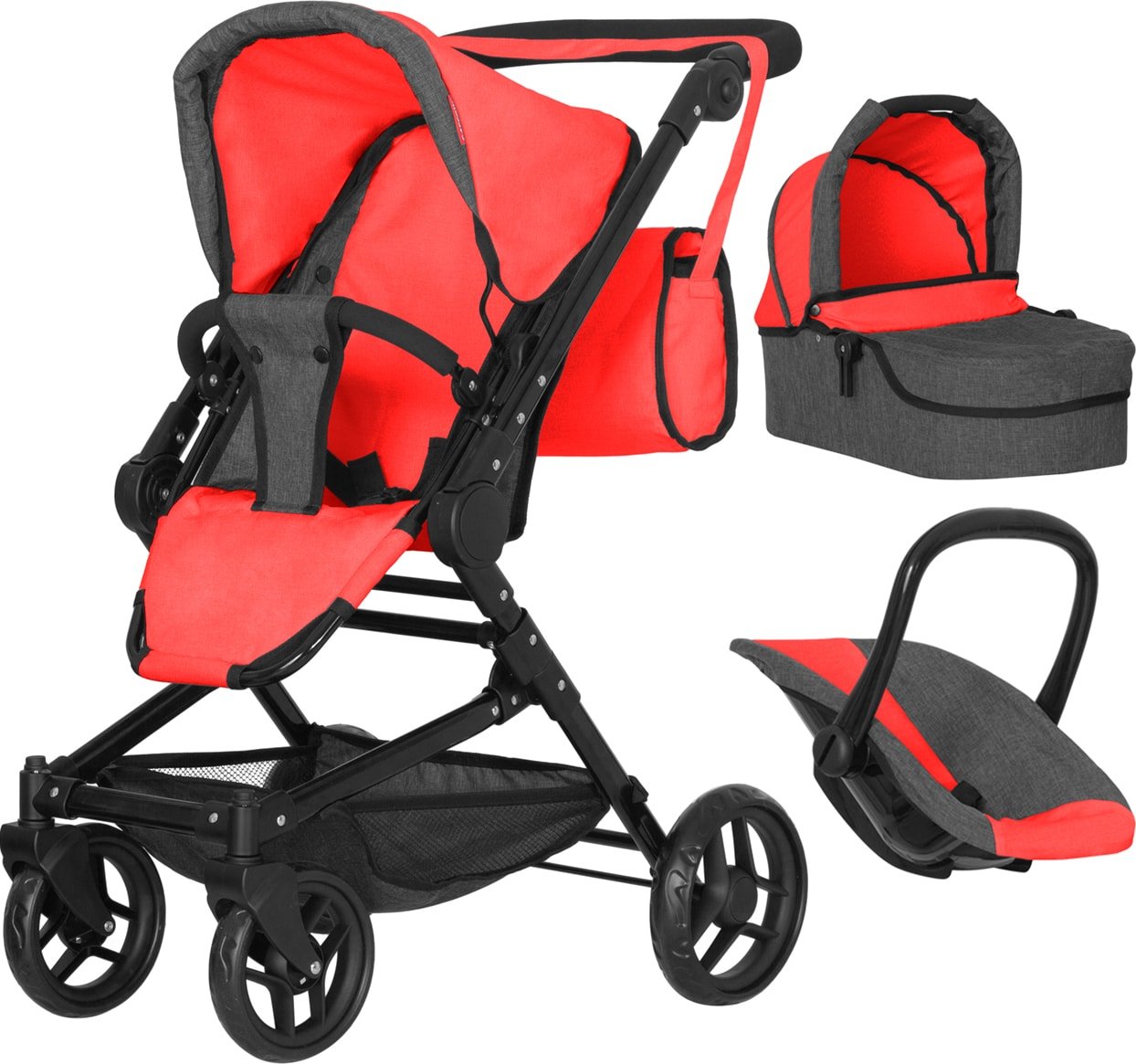 

Коляска для кукол Carrello Magia 9636 (3 в 1, красный)