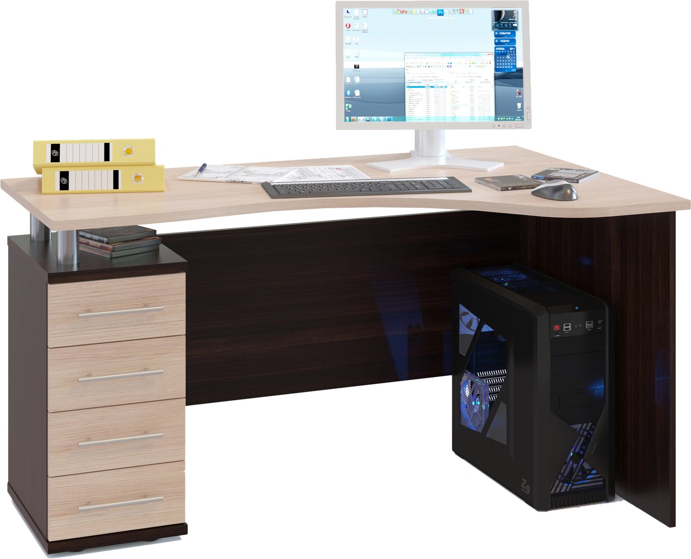 

Стол Сокол КСТ-104.1 левый (венге/беленый дуб)