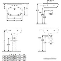 Умывальник Villeroy & Boch O.Novo 51606001