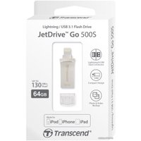 USB Flash Transcend JetDrive Go 500 64GB (серебристый) [TS64GJDG500S]