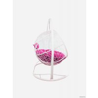 Подвесной диван M-Group Лежебока 11180108 (с белым ротангом/розовая подушка)