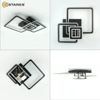Припотолочная люстра Estares Triplex Square 124W 3S-APP-596x596x146-BLACK/WHITE-220-IP20