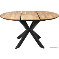 Кухонный стол ОКА Раунд 100-140x75 (дуб натуральный/черный)