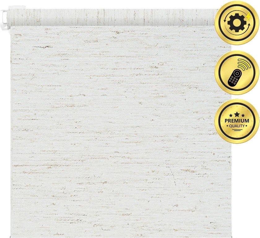 

Рулонная электроштора НеоФьюжен Оливия 200х250 правая (лен, белая фурнитура)