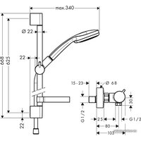 Душевой гарнитур  Hansgrohe Croma 100 Vario / Ecostat Comfort Combi 27034000