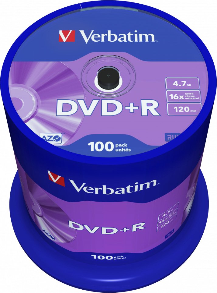

DVD+R диск Verbatim 4.7Gb 16x 43551 (100 шт.)