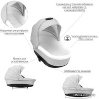 Универсальная коляска BEBETTO Magnum (3 в 1, 351, белая рама)