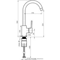Смеситель Rubineta Axe-33 (сатин)