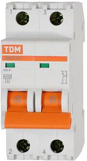 

Выключатель автоматический TDM Electric ВА 47-29 2Р 25А (В) 4.5кА SQ0206-0028