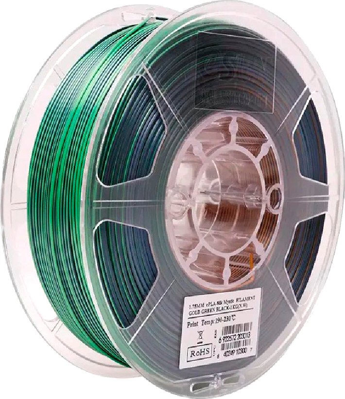 

Пластик eSUN ePLA-Silk Mystic Filament ePLA-SilkMystic-P175JGB1 (1.75мм, 1кг, золотой/зеленый/черный)