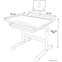 Парта Anatomica Avgusta + стул + выдвижной ящик + подставка (белый/серый)