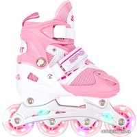 Роликовые коньки Игротрейд P01B-PS (р. 31-34, белый/розовый)