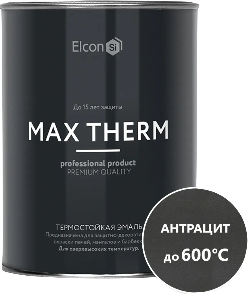 Эмаль Elcon Термостойкая до 600C 0.8 кг (антрацит)