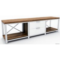 Тумба Hype Mebel Хельга 150x40 (белый-дуб галифакс олово)