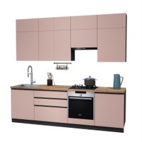 Готовая кухня ВерсоМебель Эко Премиум 2.6 (пудровый/ст. дуб вотан) в Солигорске