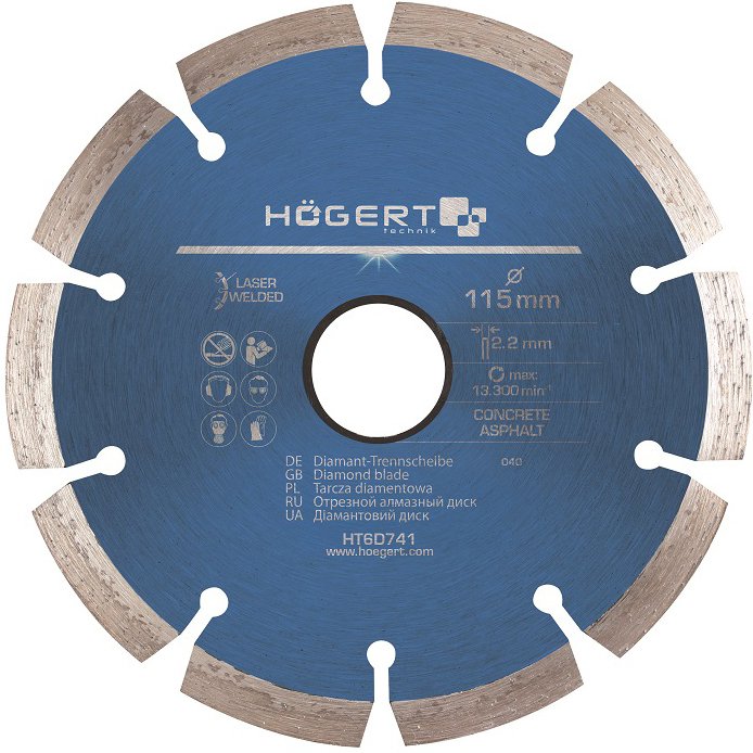 

Отрезной диск алмазный Hoegert Technik HT6D746