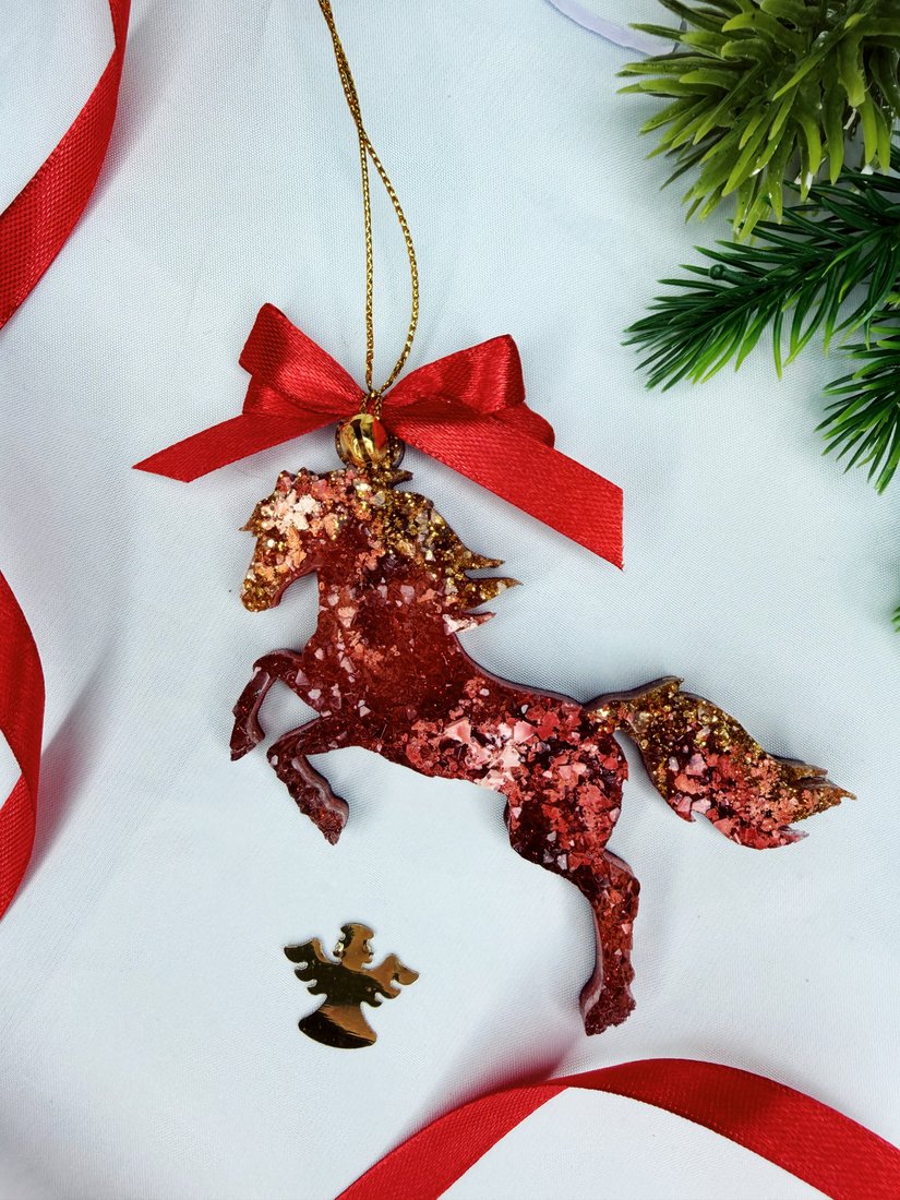 

Елочная игрушка Wood_N_Sea Лошадка малая НГ-2 (красный)