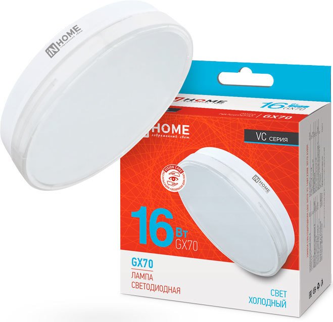 

Светодиодная лампочка In Home LED-GX70-VC 16Вт 230В 6500К 1520Лм 4690612021492